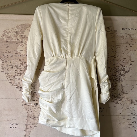 HOUSE OF CB 'Loana' Ivory Draped Satin Dress NWOT - Picture 13 of 14